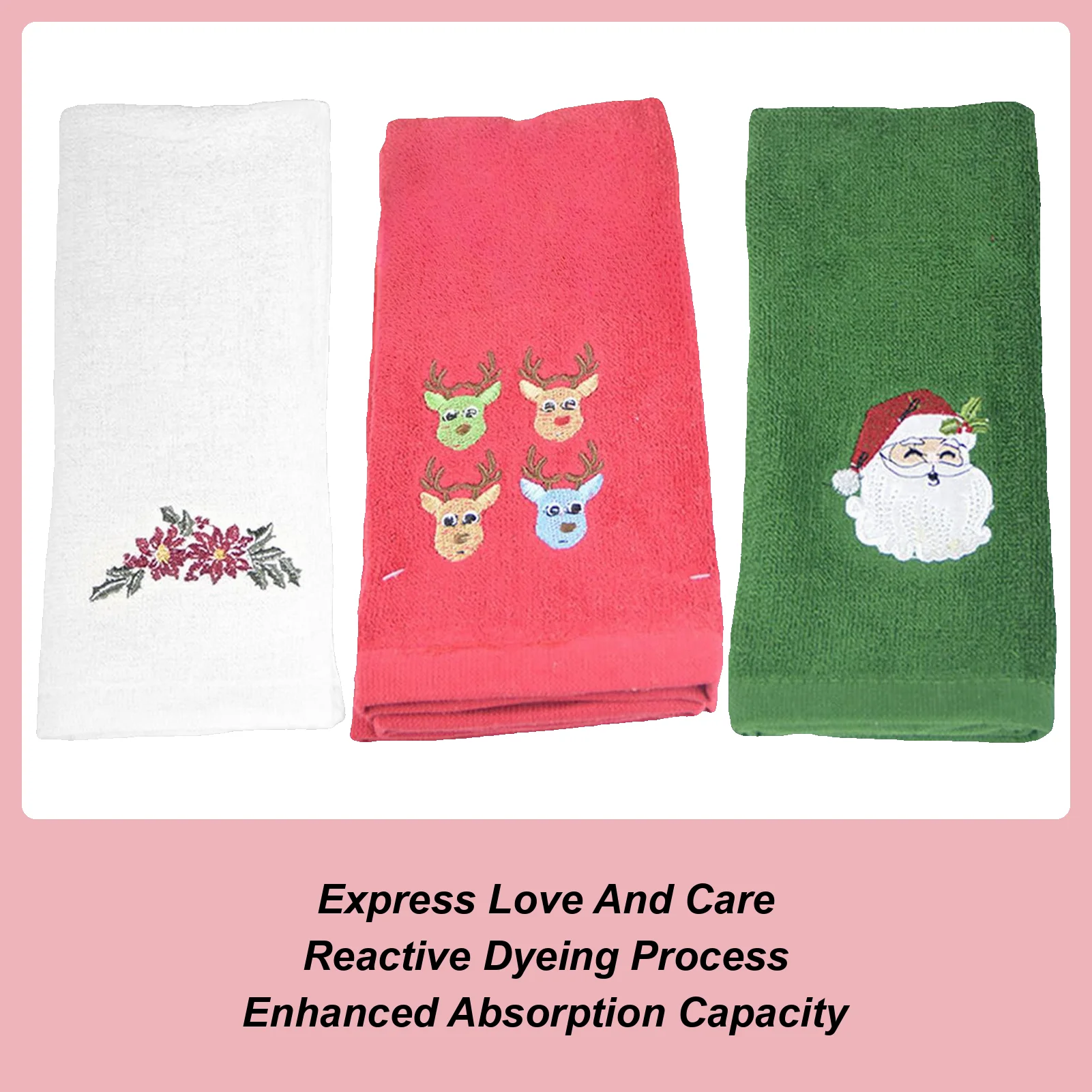 Christmas Hand Towels Washable Holiday Theme Handkerchief Christmas Tree Dish Hand Towels For Beach Trips Hiking Gardening