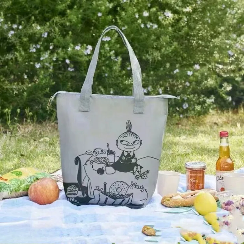 Hot Cute Anime Moomins Series Shopping Bag Kawaii Cartoon Printing Creativity Outdoor Insulated and Refrigerated Bento Bag view 2