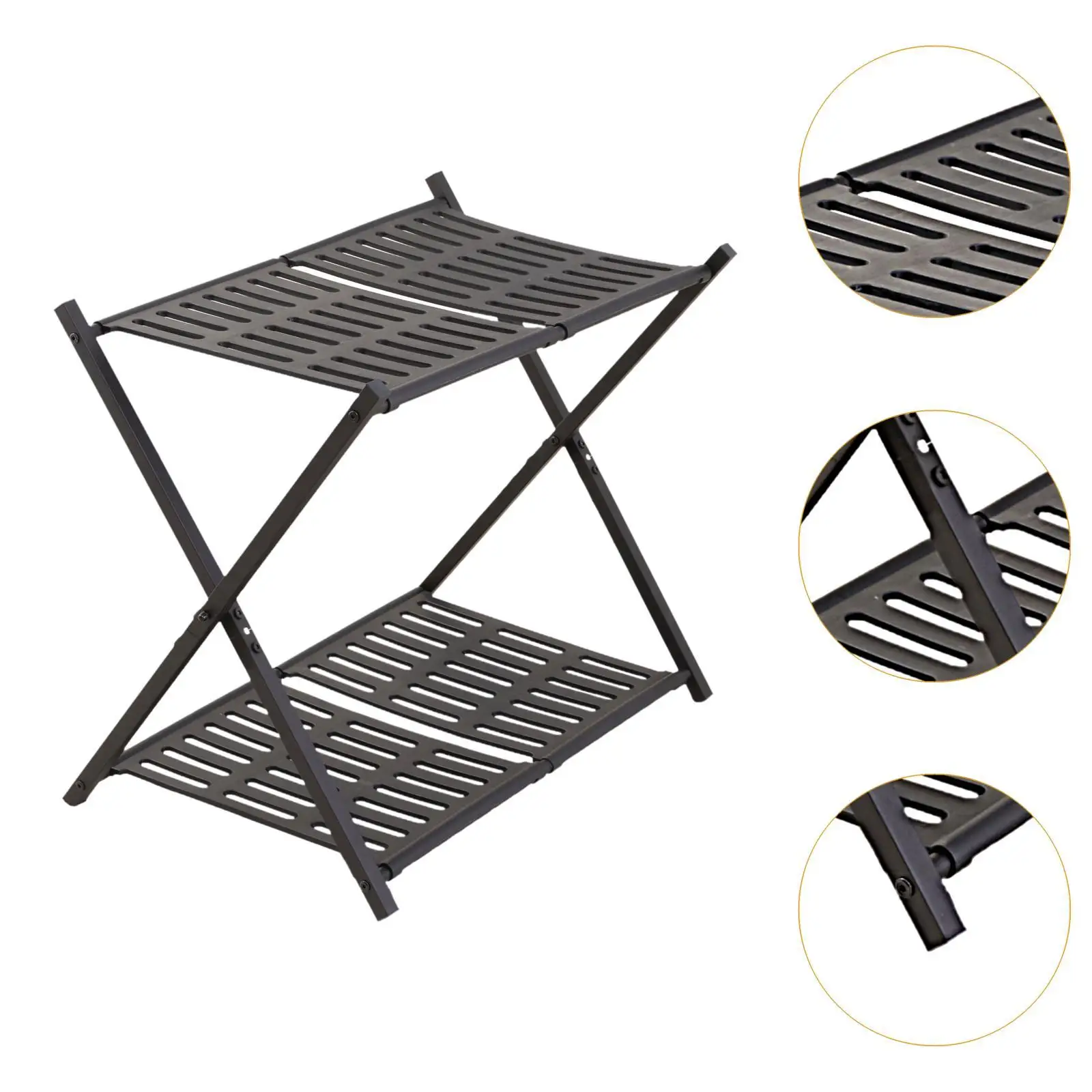 

Metal Luggage Rack, Suitcase Stand, Space Saving Lightweight Shelf Foldable for Gardening, Living Room, Home Decor, Hotel
