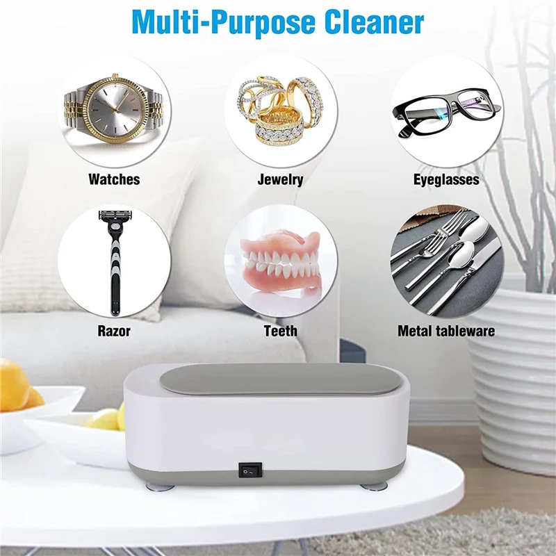 Ultrasonic Jewelry Cleaner for All Jewelry, 45KHz Portable and Low Noise Ultrasonic Machine for Jewelry, Ring, Earrings