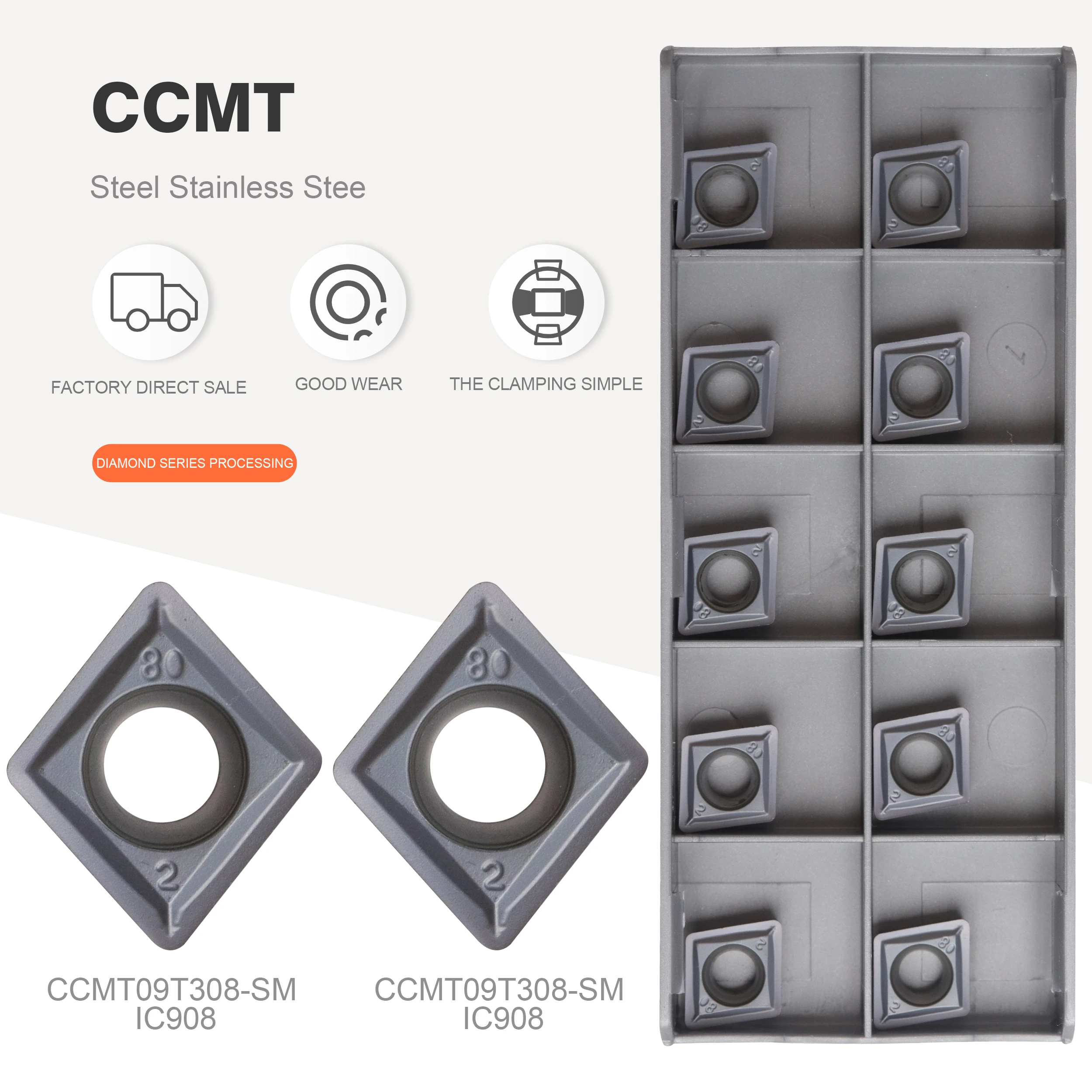 

CCMT09T304 SM IC908 Internal Turning Tools CCMT 09T304 Carbide insert Lathe cutter Tool of Lathe tool turning insert