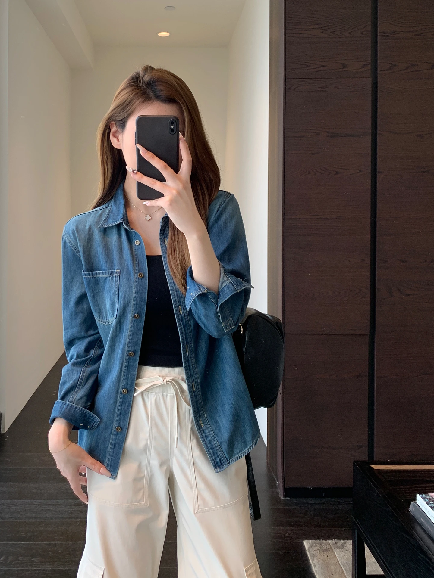 

Retro High Quali Denim irt ort Outerwear Women's Top Spring Summer 2026 New Lazy Faion AMR UU Breathable Long Sve