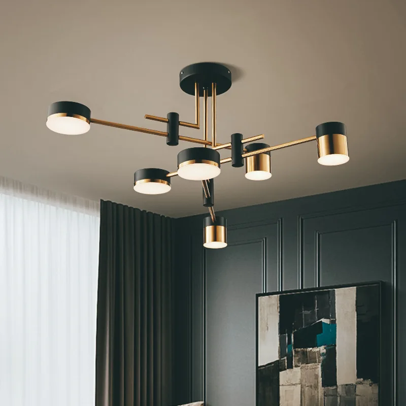 Lampade a sospensione a soffitto per soggiorno a LED nordiche Lampadari moderni creativi in oro nero per decorazioni per la camera Lampadari per isole da cucina