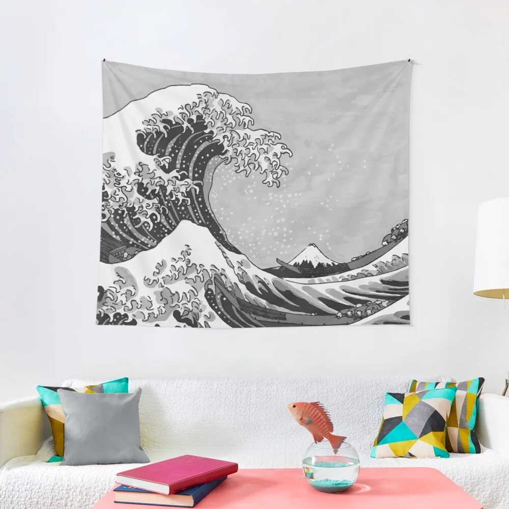 The Great Wave of Kanagawa Black and White Tapestry Wall Decorations Decoration Pictures Room Wall