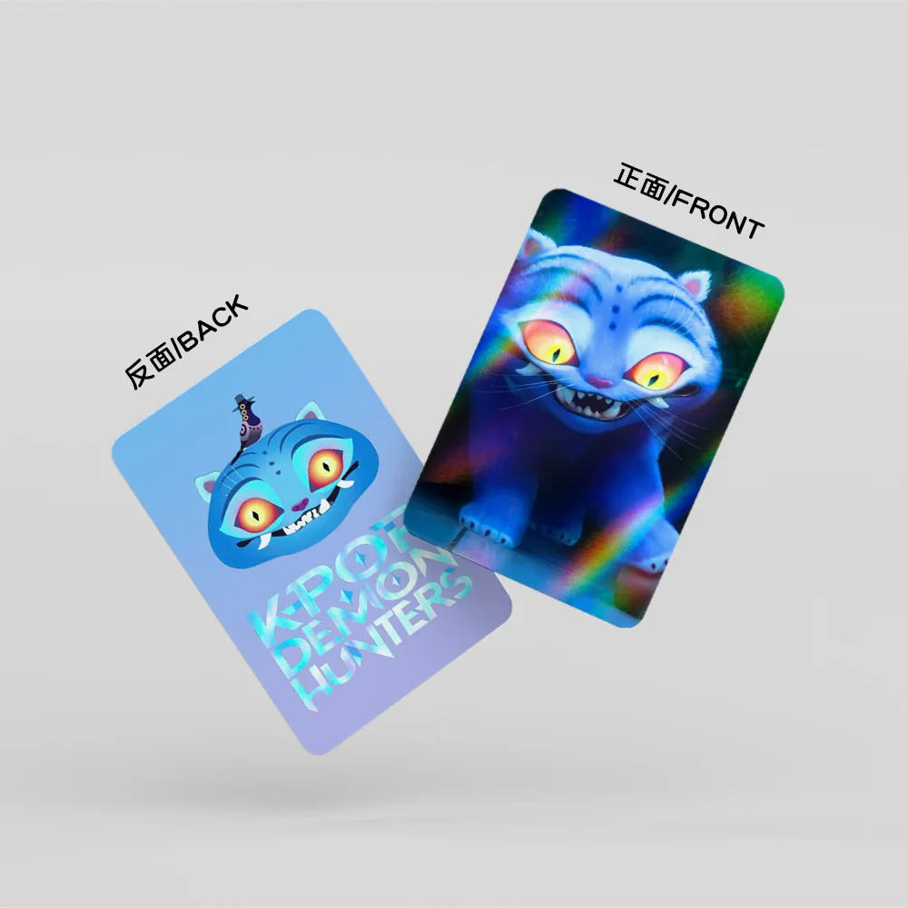 30 قطعة من بطاقات K-POP Demon Hunters HUNTR Derpy Tiger Rumi LOMO - بطاقات صور قابلة للجمع عليها رسوم متحركة أنيمي، بريق قوس قزح ليزر
