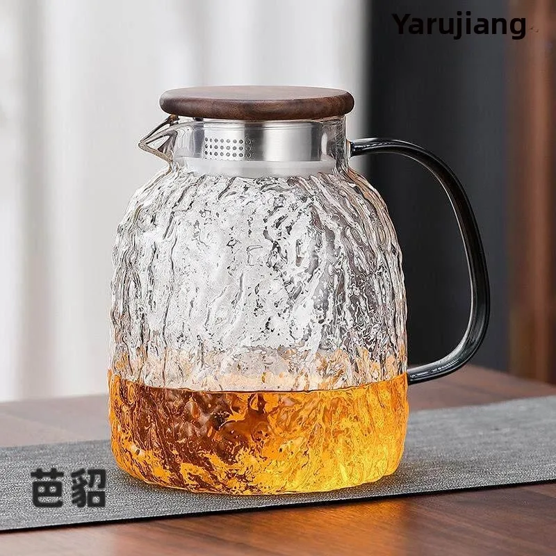 

Large Capacity Glass Cold Water Pot Home Use Storage Water for Juice And Cool White Opening Water 2026 New Style Chinese