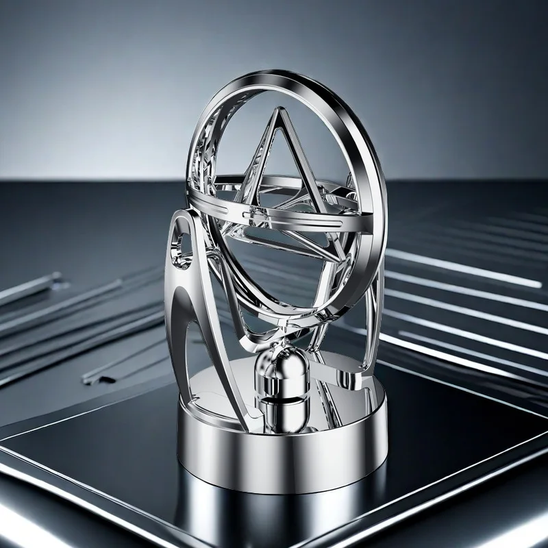 NEW Creative Triangle Desktop Model Rotating Magnetic Swing Celestial Instrument Track Ornament USB Home Decoration