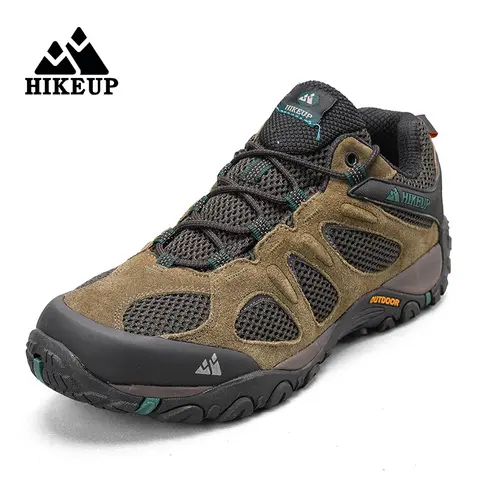 HIKEUP New Non-slip Wear Resistant Men‘s Outdoor Hiking Shoes Breathable Splashproof Climbing Men Sneaker Hunting Mountain Shoes