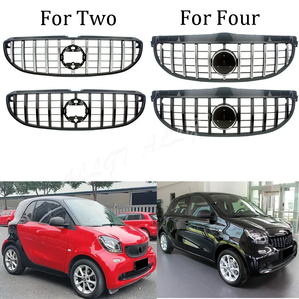 Front Racing Facelift Grille Center Hood Bumper For-Benz Benz Smart For Two/four W453 2015-2021 4 Doors GT Gilles