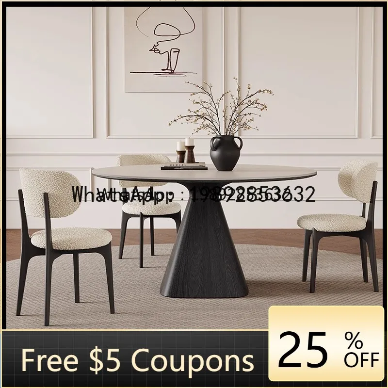 

Z3 Dining Table Round with Turntable Home Apartment White Ash Wood Italian Minimalist Flying Saucer Dining Table and Chairs