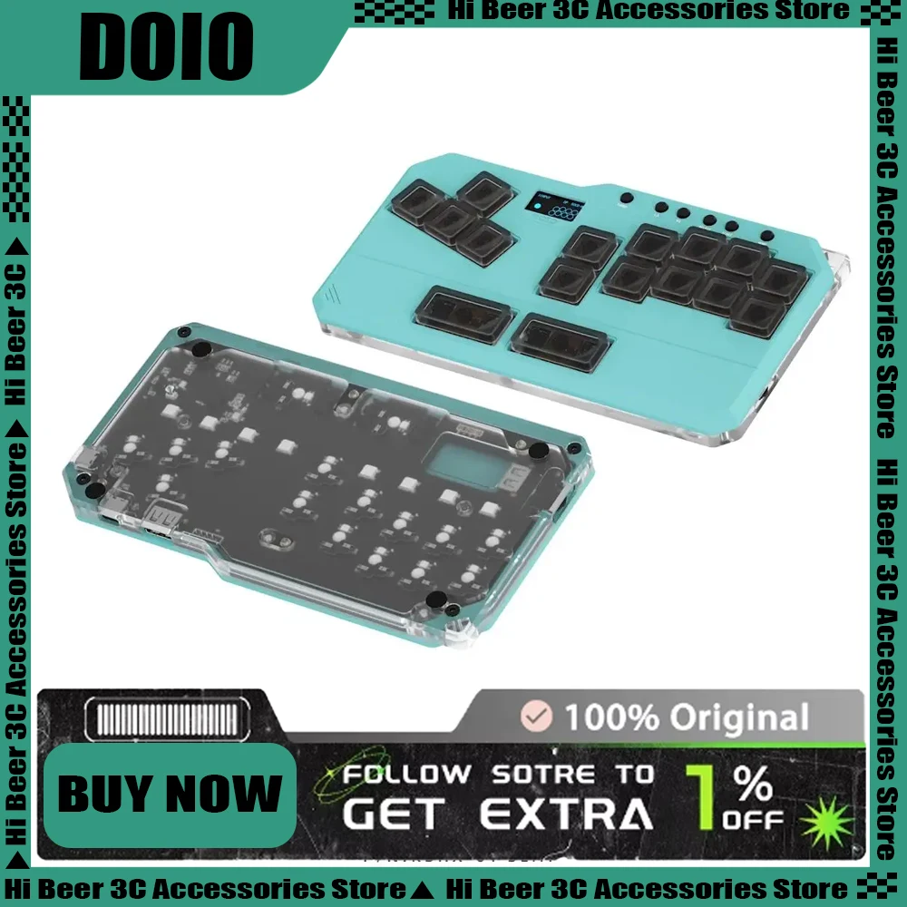 

DOIO KBHX-01 SLIM Mini Version Low-axis Hitbox MIXBOX Gaming Keyboard Durable Alloy Supports PS5/switch/PC Player Fashion Gifts