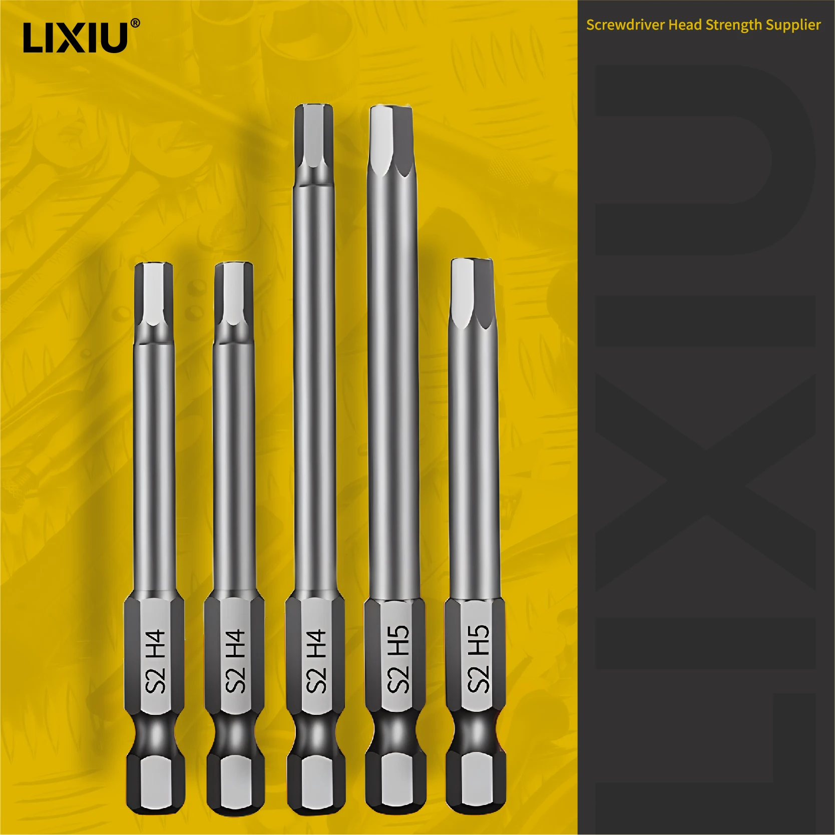 LIXIU magnetic Allen Wrench S2 alloy steel Screwdriver Socket Bits Set high hardness Impact Drill Screw Driver Bit H1.5-H10