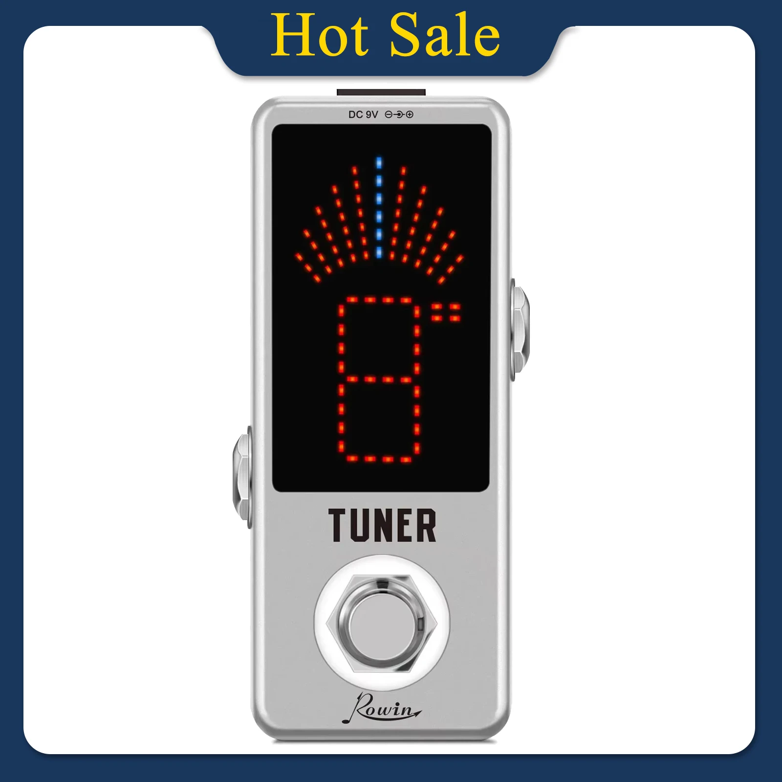 Rowin LT-910 Guitarra Tuner Pedal Effect High Precision Chromatic Tuner Pedal LED Display True Bypass Electric Guitar Parts