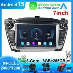 7Inch Carplay Auto Android For Hyundai Tucson IX35 2009-2015 Car Radio Multimedia Player GPS WIFI Bluetooth 5G WIFI No 2din DVD