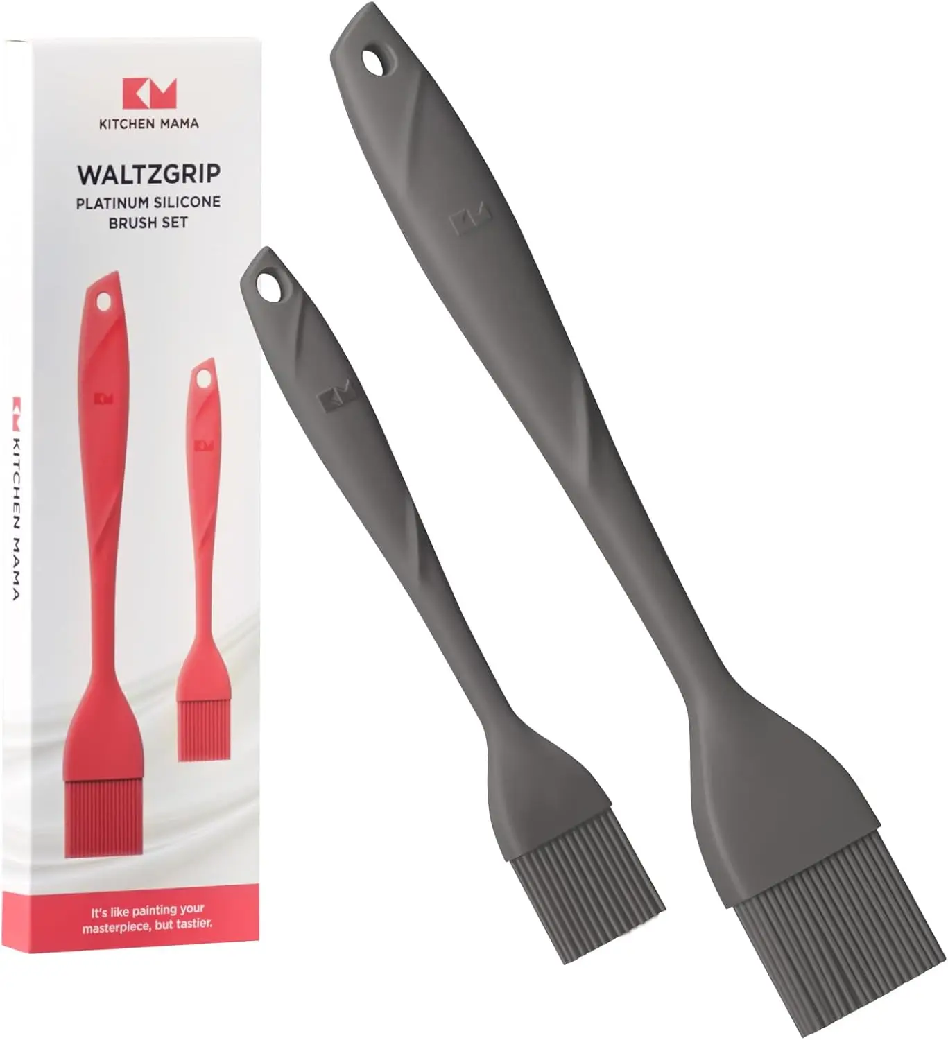 

Silicone Basting Brush Set of 2 Heat-Resistant for Cooking Baking Grilling Spreading Oil Butter with Stainless Steel Handle