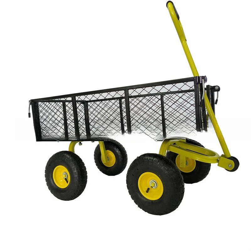 

Hand-pulled net car Gardening tool cart High load-bearing portable trolley