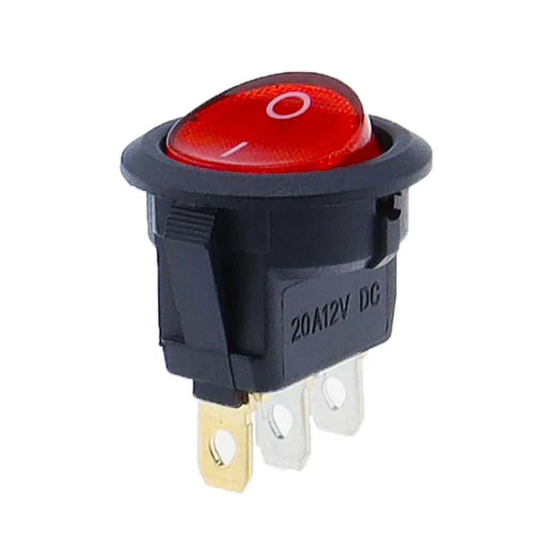 1pcs 20mm KCD1 Led Switch 12V 220V Light Power Switch Car Button Lights ON/OFF 3pin Round Rocker Switch