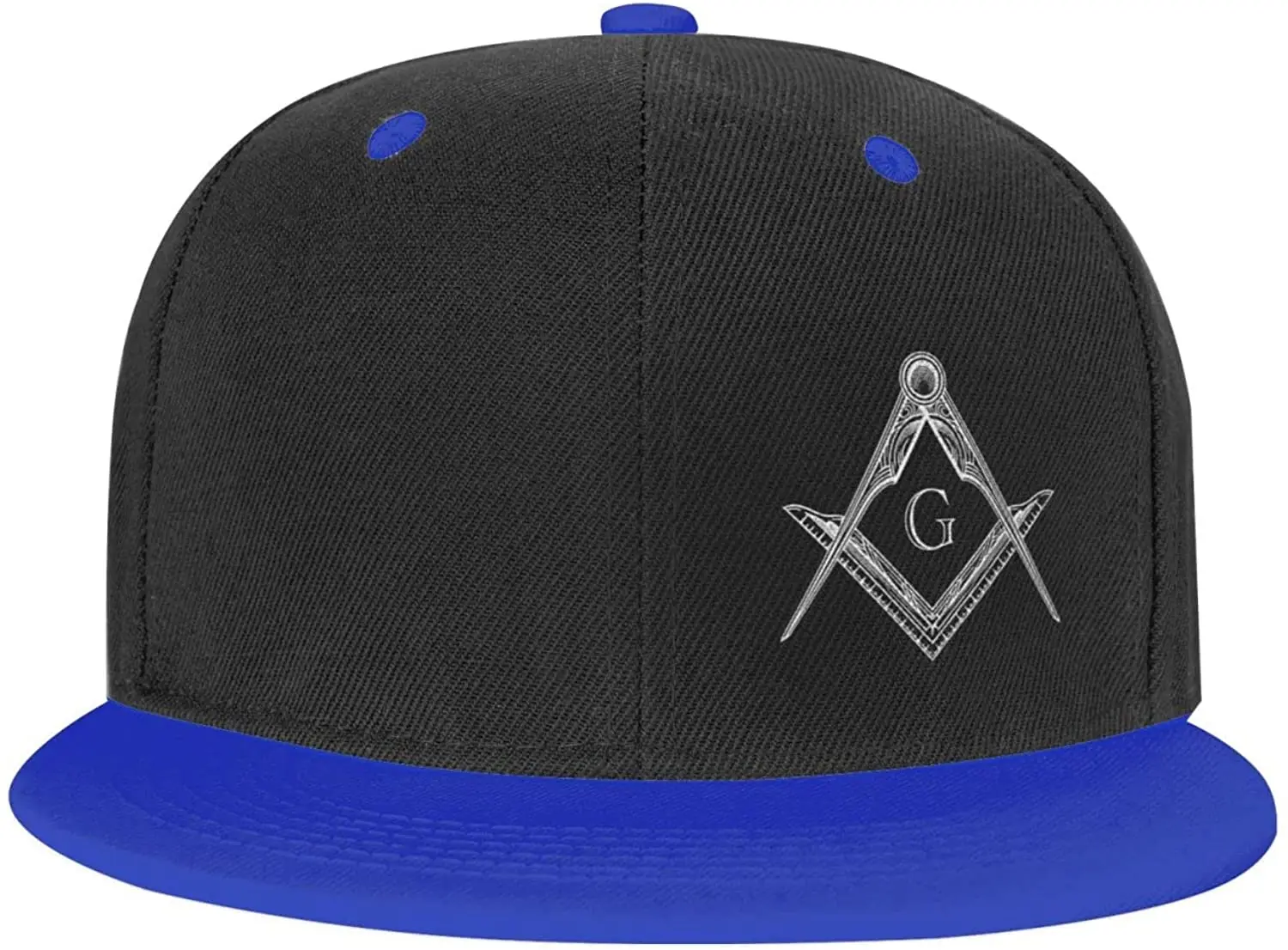 Unisex Adjustable Freemason Symbol Square Compass Baseball Cap Dad Hat Trucker Hat Fashion Flat Brim Contrast Hip Hop Hats