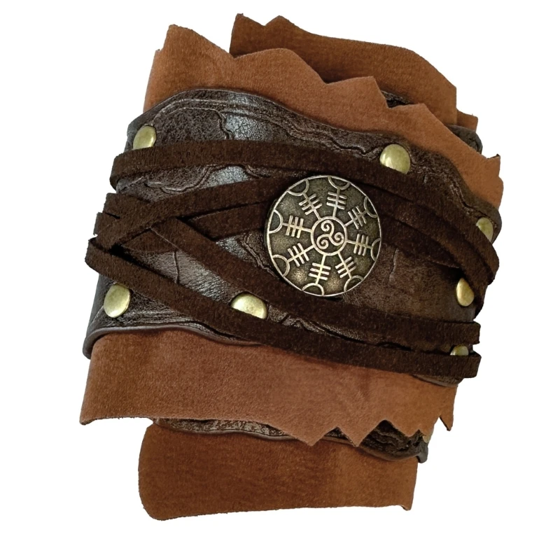 Armbands históricos 49MC Roleplay Brazo Gauntlets Protector brazo vintage con guardia brazo brújula para evento