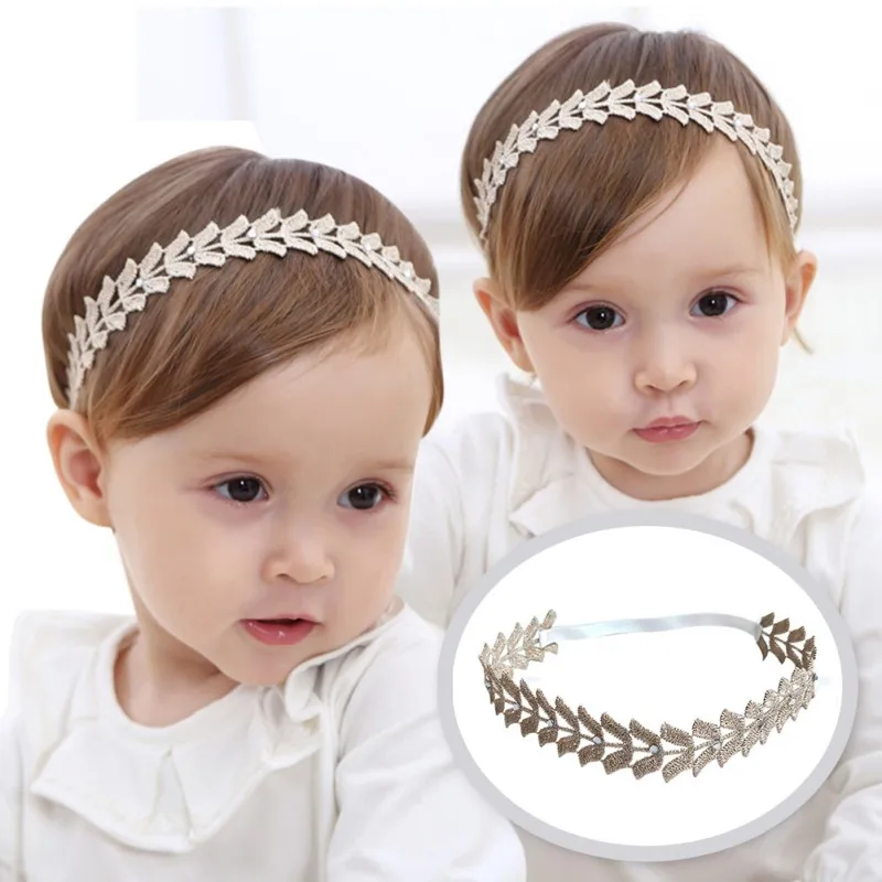 Baby Girl Headband Leaf Wheat Diamond Headbands Newborn Baby Elastic Hairband Kids Toddler Photography Props Hair Accessories