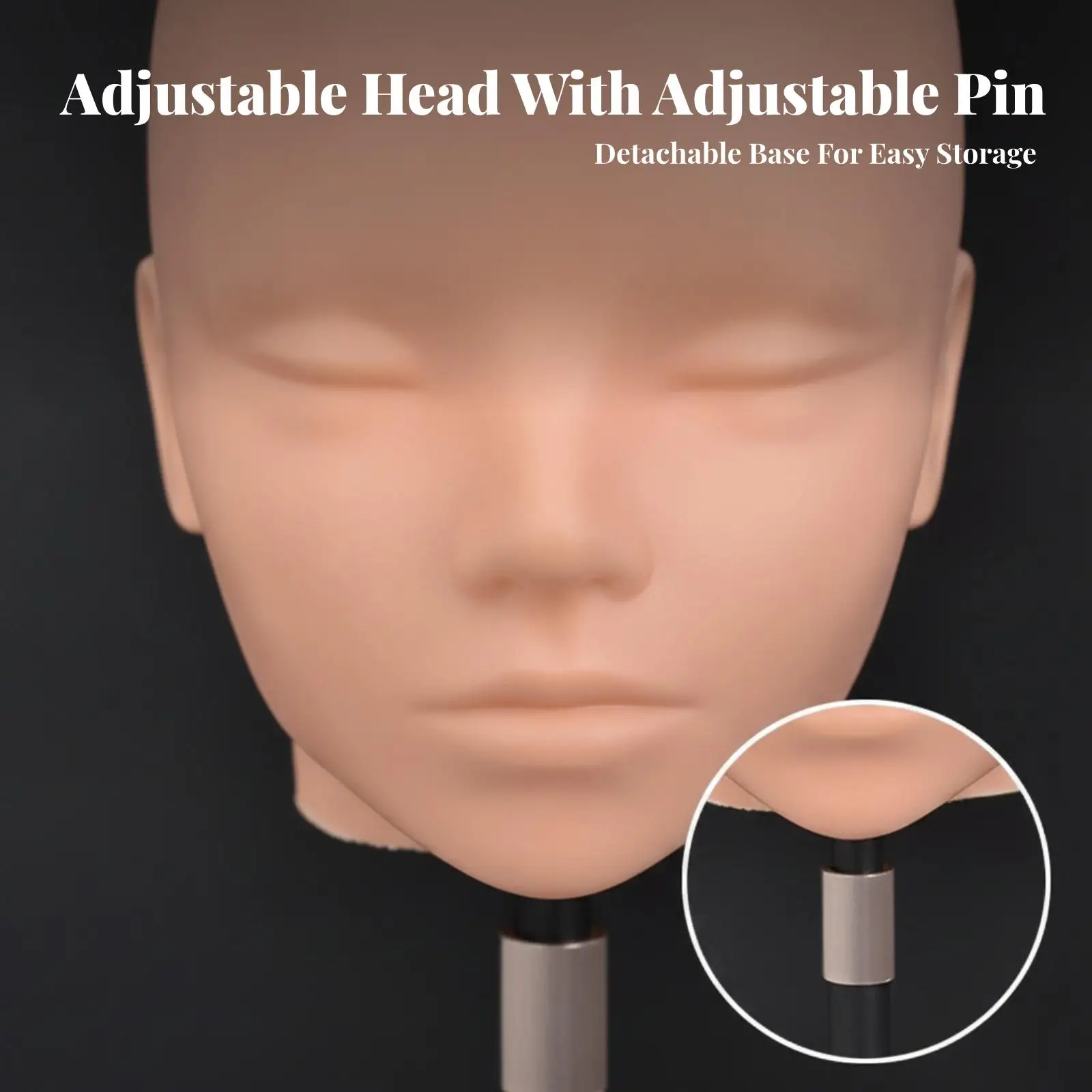 Adjustable Hairpiece Display Stand Sturdy Hairpiece Head Form Display Stand Stable Lightweight for Salon Professionals