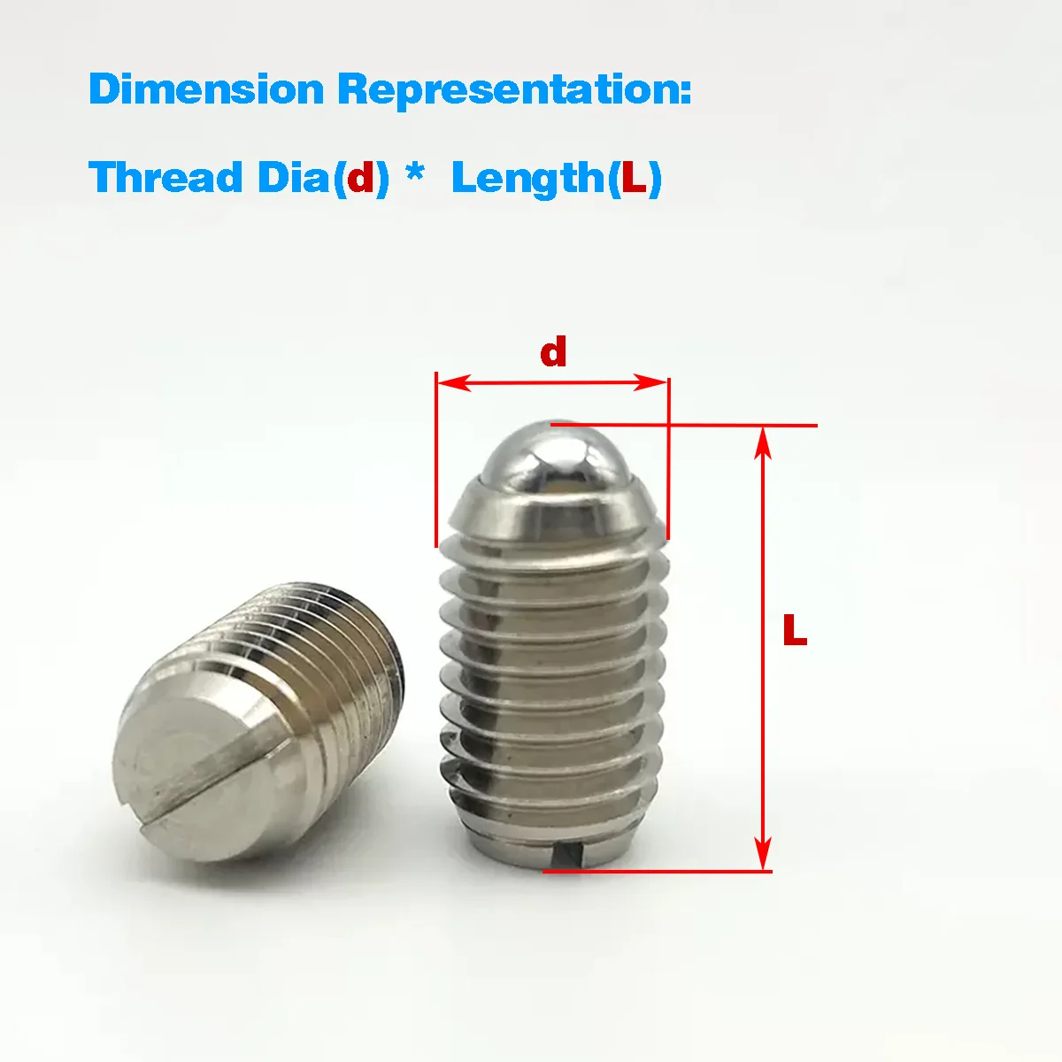 

304 Stainless Steel Extra Short Slotted Ball Head Plunger/Spring Ball Screw M3M4 M5 M6