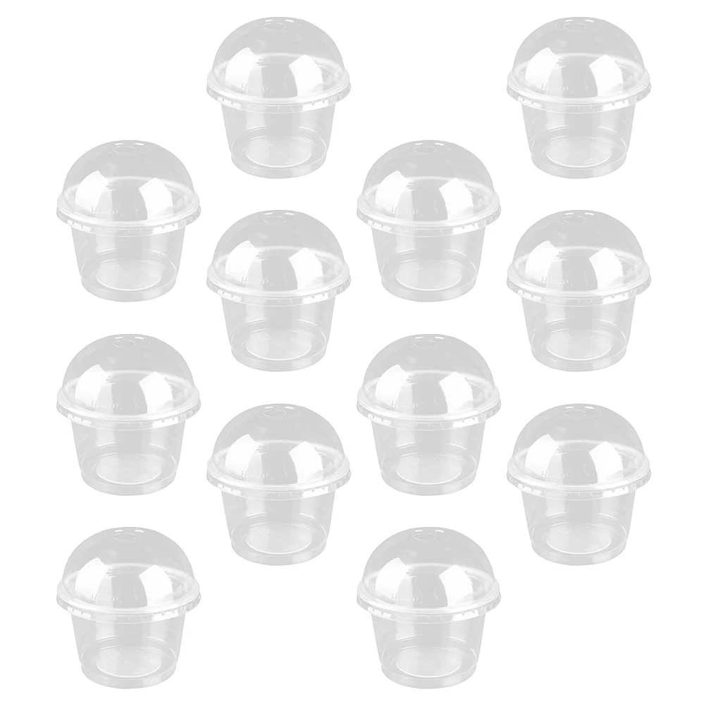 

Lid Disposable Dessert Cup Food Containers Jelly Mousse Cups Fruit Salad with Lids Clear