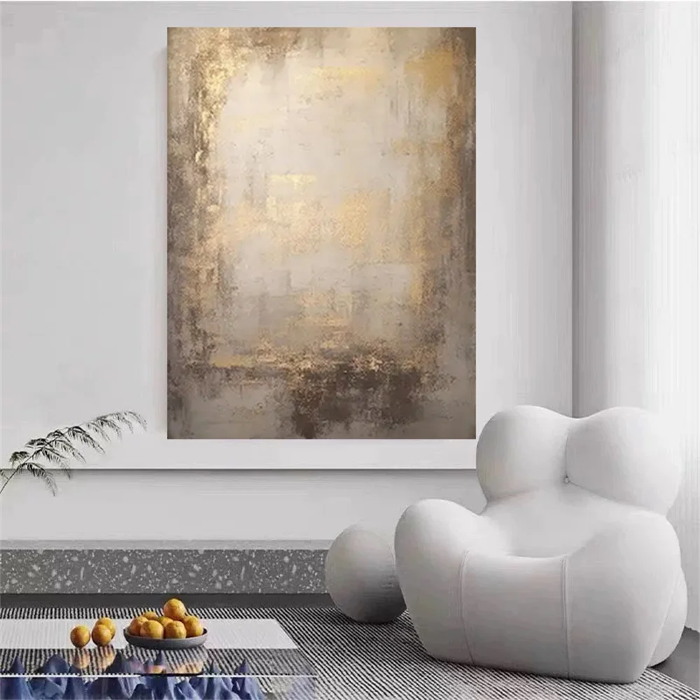 

Modern hand-painted oil painting abstract Line outline rainbow scenery mural canvas picture for home living room decor wall art