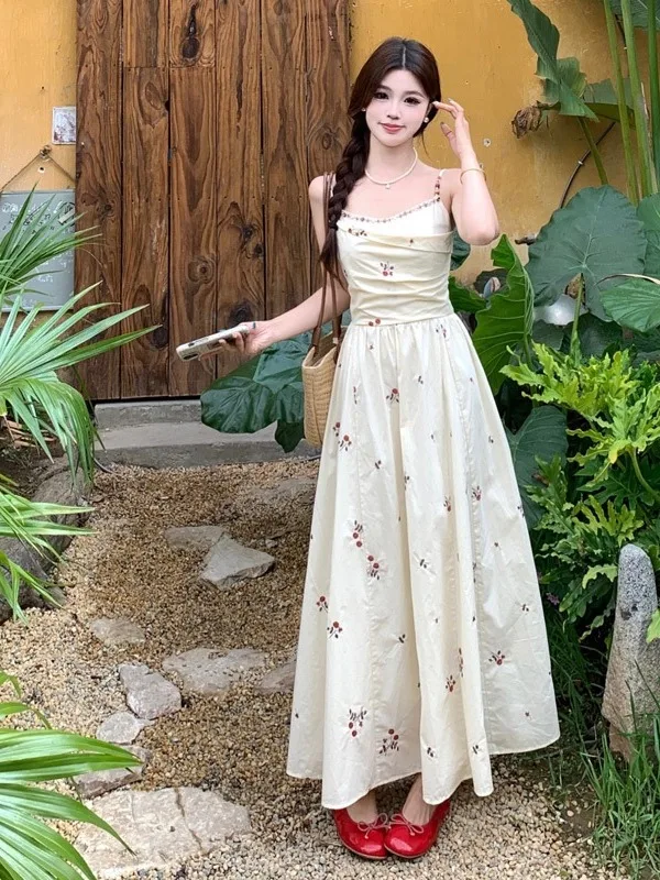 

Платье женское летнее больших размеров с вышивкой, коротким рукавом, приталенное, с завышенной талией, в праздничном стиле, А-силуэт, для повседневной носки, модное