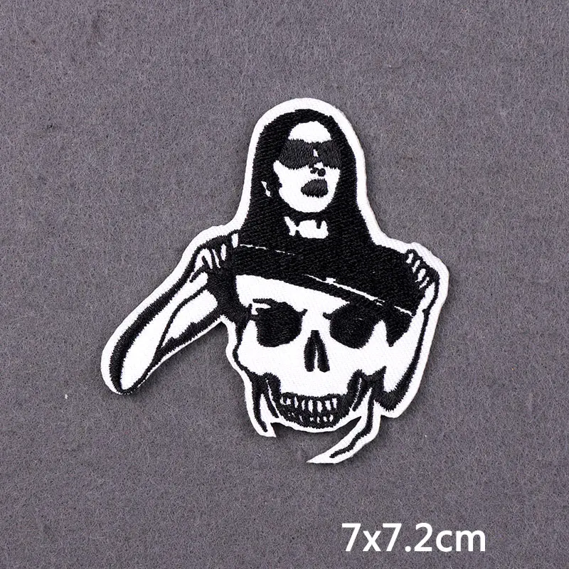 Punk Girl Iron On Patch For Clothing Embroidery Clothes Applique Ironing Sticker Fusible Patch On Jacket DIY Clothes Accessories