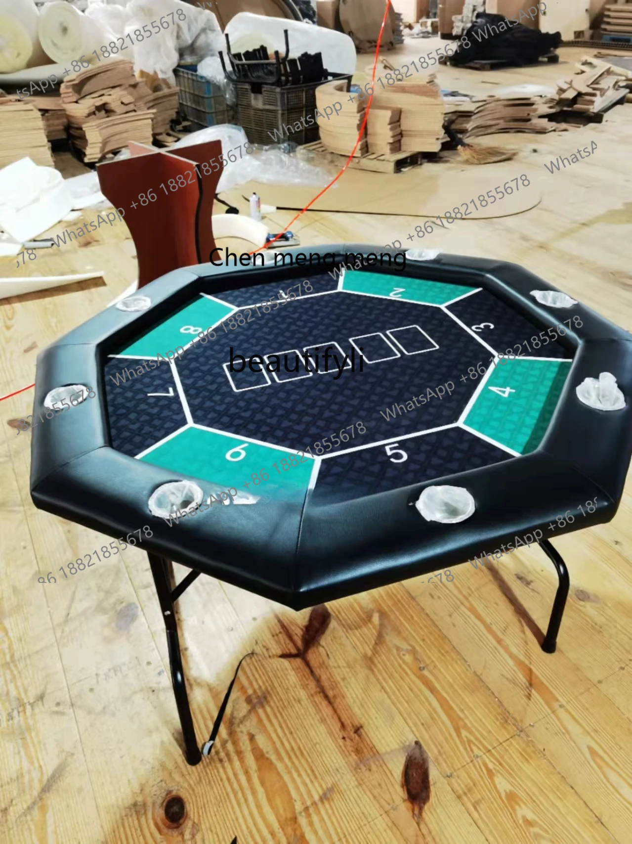 Texas Chess Room Special Entertainment Octagonal Table Foldable 8-Person Table Customizable Color Size