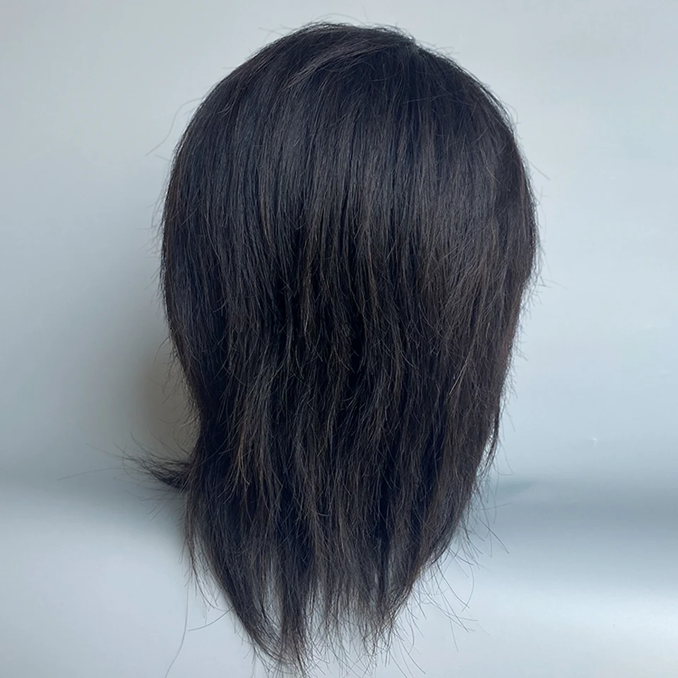 Tête de Mannequin à Cheveux Courts 100% Humains pour Homme, avec Barbe, Modèle de Tête de Cosmétologie pour Débutants, Coiffeur H