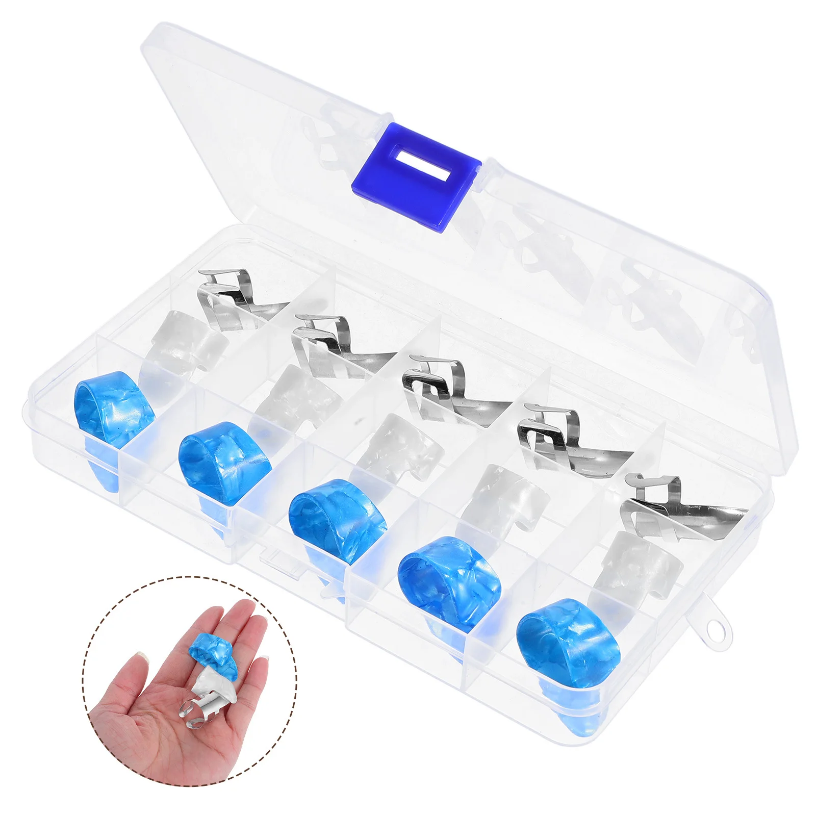 

15Pcs Finger Picks for Guitar and Bass Stainless Steel Celluloid Ultra Thin Lightweight Comfortable Grip Suitable for Pro