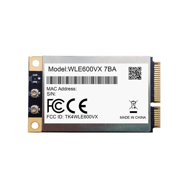 Compex WLE600VX-I WLE600VX 7AA 7BA 802.11ac/abgn PCI Express Mini Card Extended Temp Dual-band MIMO 2×2 Qualcomm Atheros QCA9882