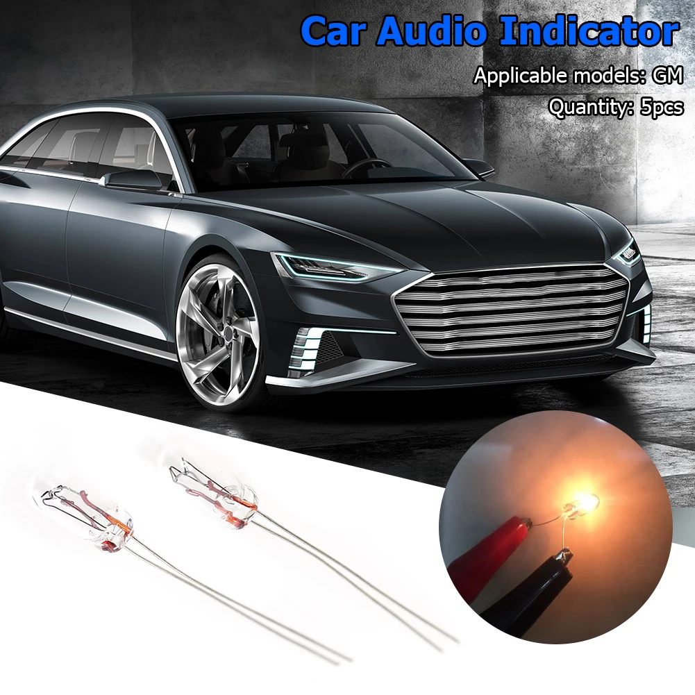 

5x T4 14V Car Dashboard Instrument Panel Audio Gear Indicator Light Bulbs Amber