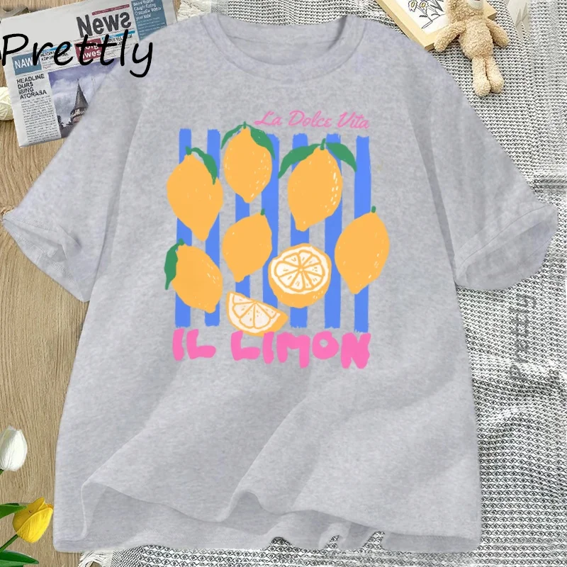 2026La Dolce Vita IL LIMON Unisex Oversized T-Shirt, Retro Lemon Graphic Tee, Italian Summer Streetwear Cotton Top For Men Women
