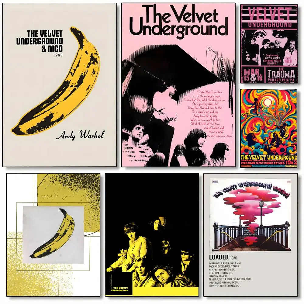 The Velvet Underground Poster Self-adhesive Art Waterproof Paper Sticker Coffee House Bar Room Wall Decor