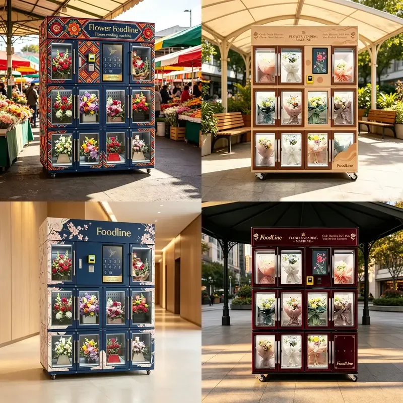 for Manufacturer 24/7 Intelligent 10 Grid Fresh Bouquet Flower Vending Machine