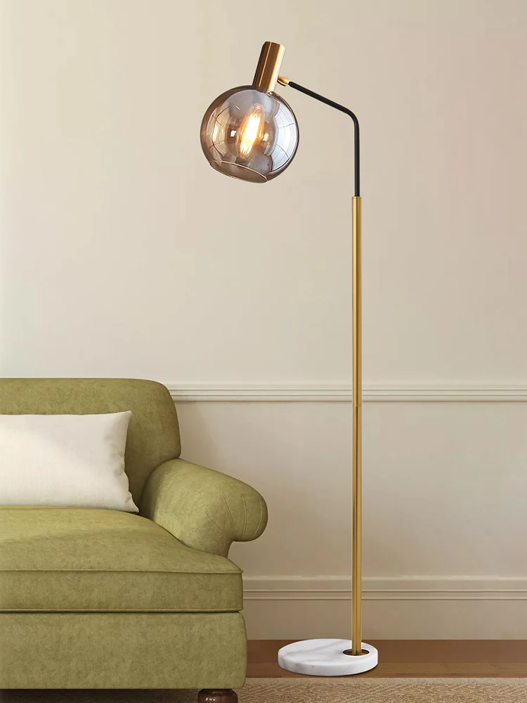 XL Floor Lamp Living Room Sofa Edge Bedroom Bedside Study Light Luxury Glass Reading Vertical Table Lamp