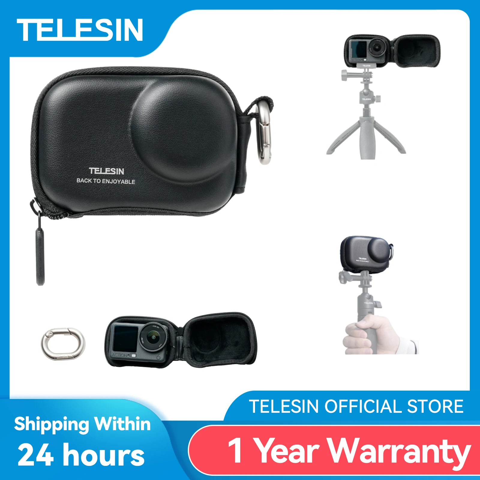 TELESIN Mini Protective Bag For DJI Osmo Action 6 Carrying Bag Waterproof Storage Box For DJI Action 6 Camera protection case