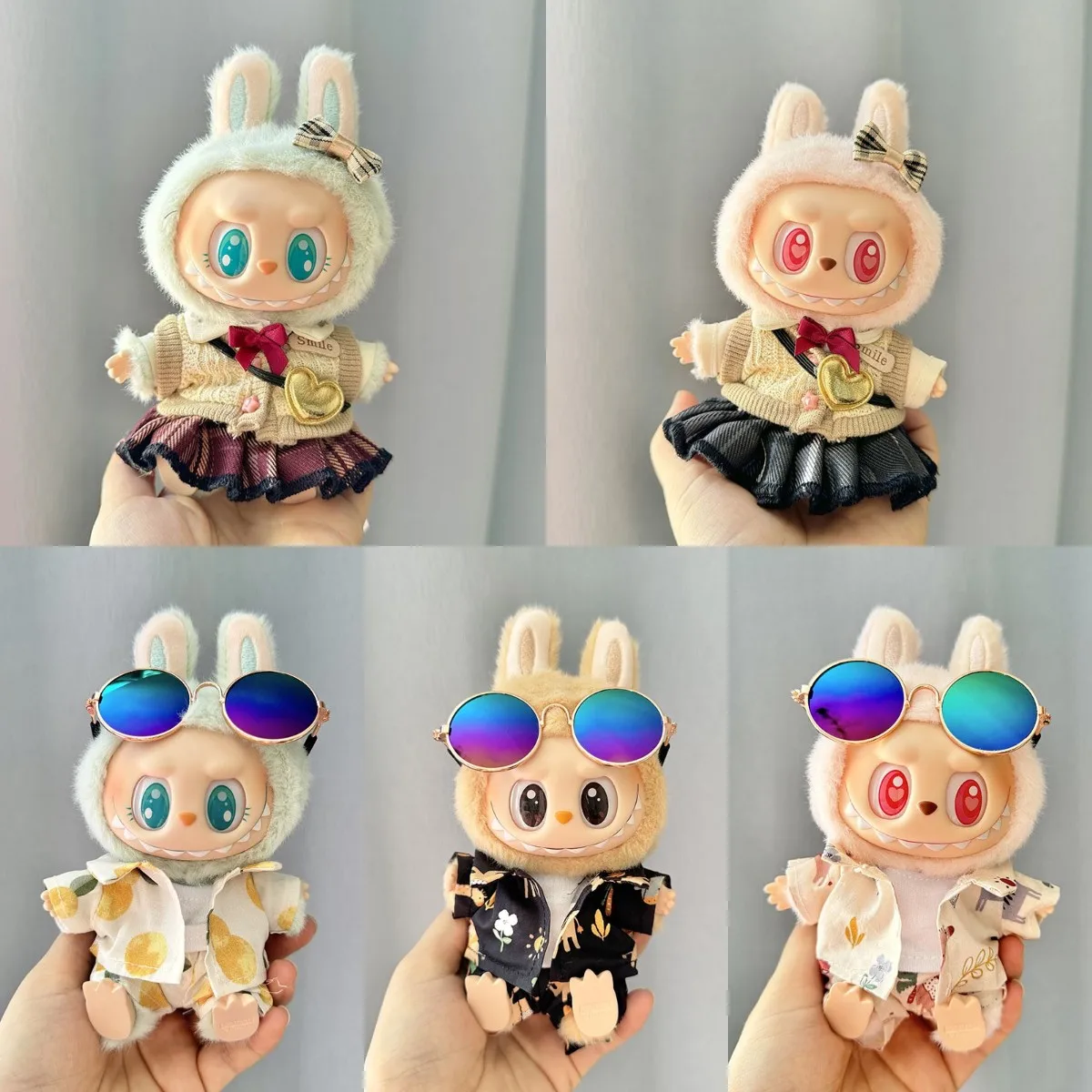 

Cute Mini Plush Doll'S Clothes Outfit Accessories For Korea Kpop Exo Labubu II Idol Dolls Sand Set JK Set Sitting Party Clothing