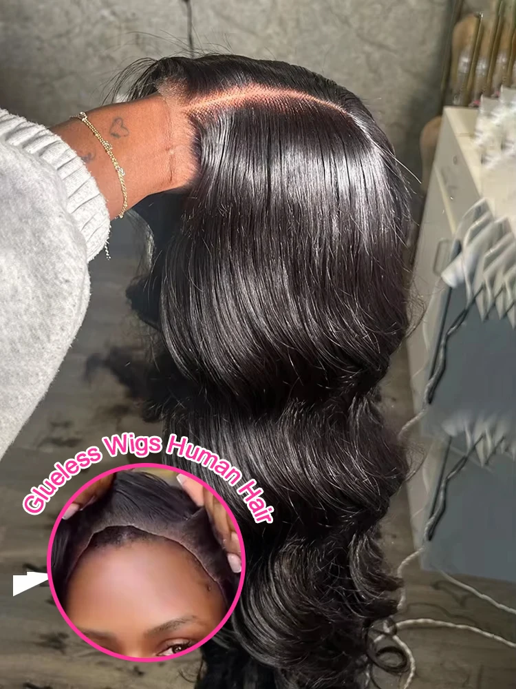 

Pre Cut No Glue Wear and Go Glueless Wig Human Hair Body Wave Lace Frontal Wig 7x5 Ready to Wear Wig Loose Deep Wave Wig On Sale