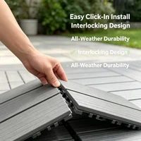 44-Piece Interlocking Plastic Outdoor Flooring, Suitable for Courtyard Floors, Outdoor Patios, Walkways, and Decking. Waterproof and Easy to Install, Made of Durable PP Material, Ideal for Use around Swimming Pools, Gardens, and Other Outdoor Areas. 4