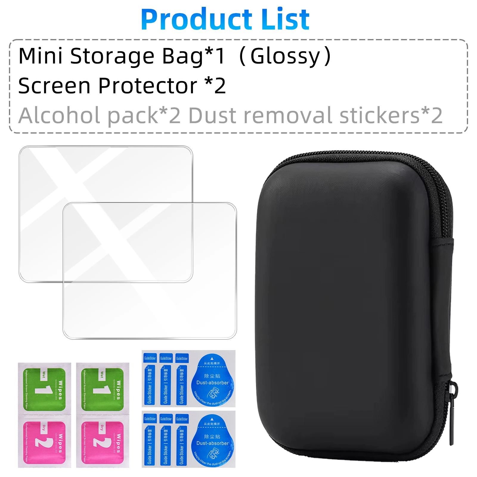 ONM Glas + Tasche für R36S/R35S Displayschutzfolie aus gehärtetem Glas und tragbarer EVA-Aufbewahrungskoffer R36S Konsolenschutz-Zubehör-Set 5