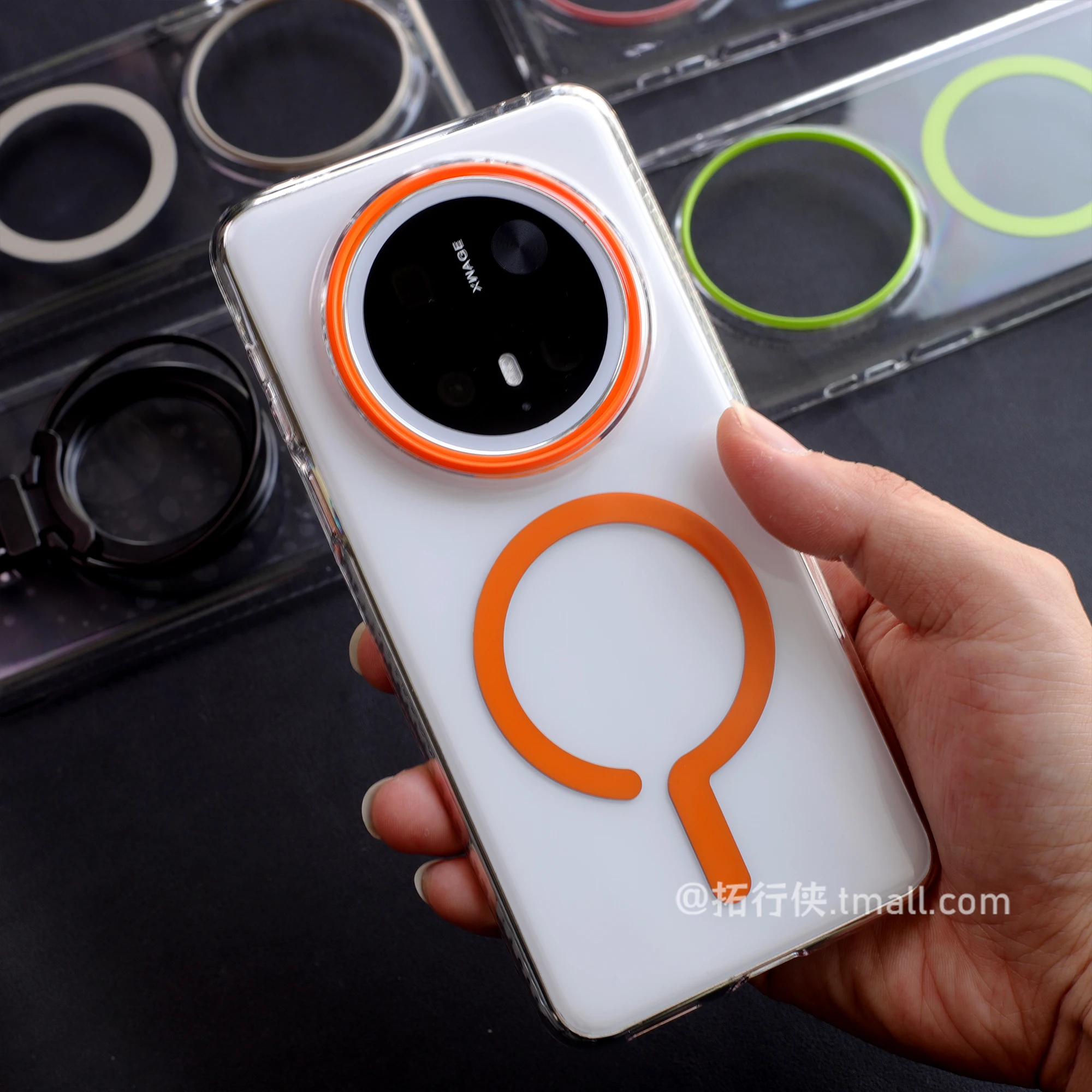 

For Honor Magic 7 Pro Transparent Case for MagSafe Wireless Charging Fashion Question Mark Magnetic Slim Hard Back Cover Funda