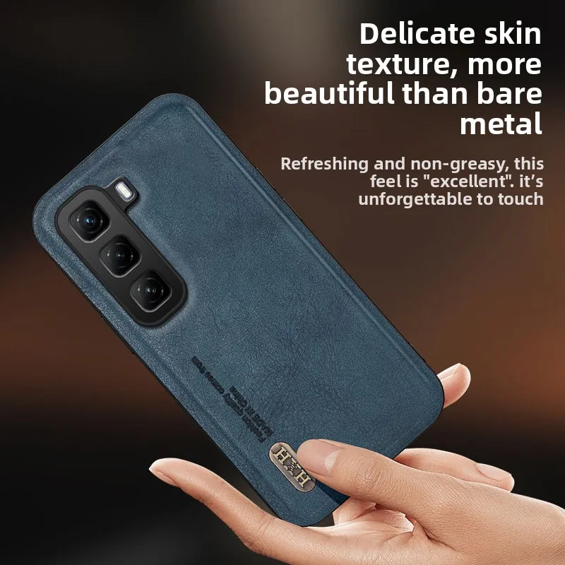 

For Infinix Hot 60 Pro Plus Case Simple Business Retro Leather Cover For Infinix Hot 60i Pro+ Anti-drop Bumper Fudna