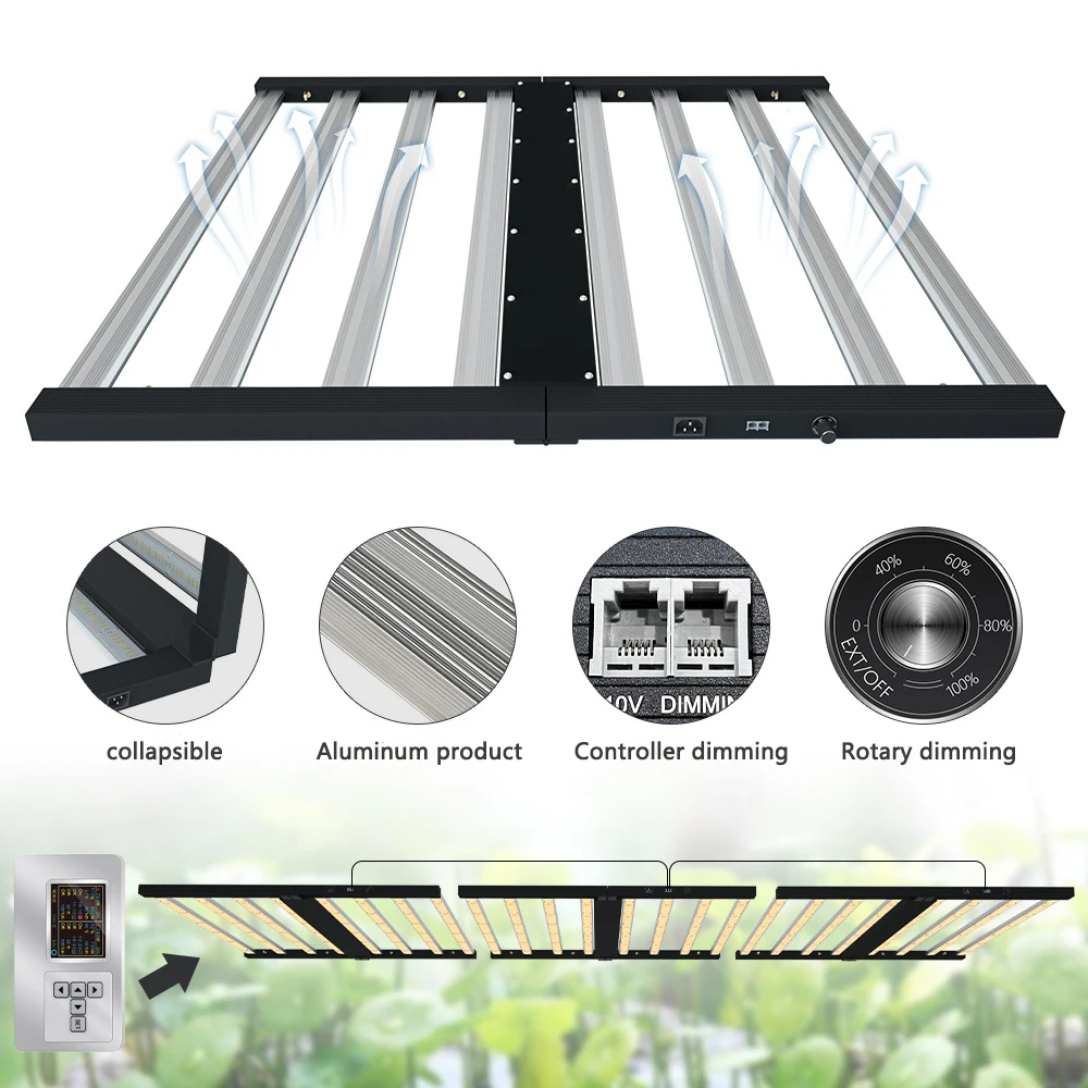 

Adjustable Indoor LED Plant Growth Light Full Spectrum Collapsible Bloom Filled High-Gloss Color Waterproof
