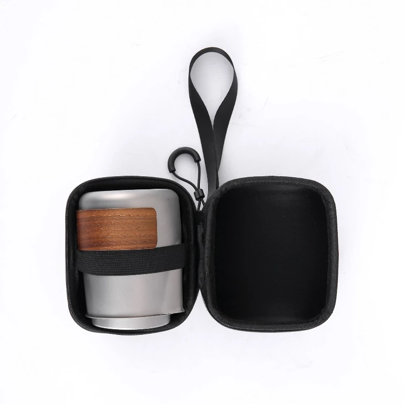 

Titanium Alloy Portable Travel Tea Set Teapot Double Layer Teacup Outdoor Camping Tea Making Equipment