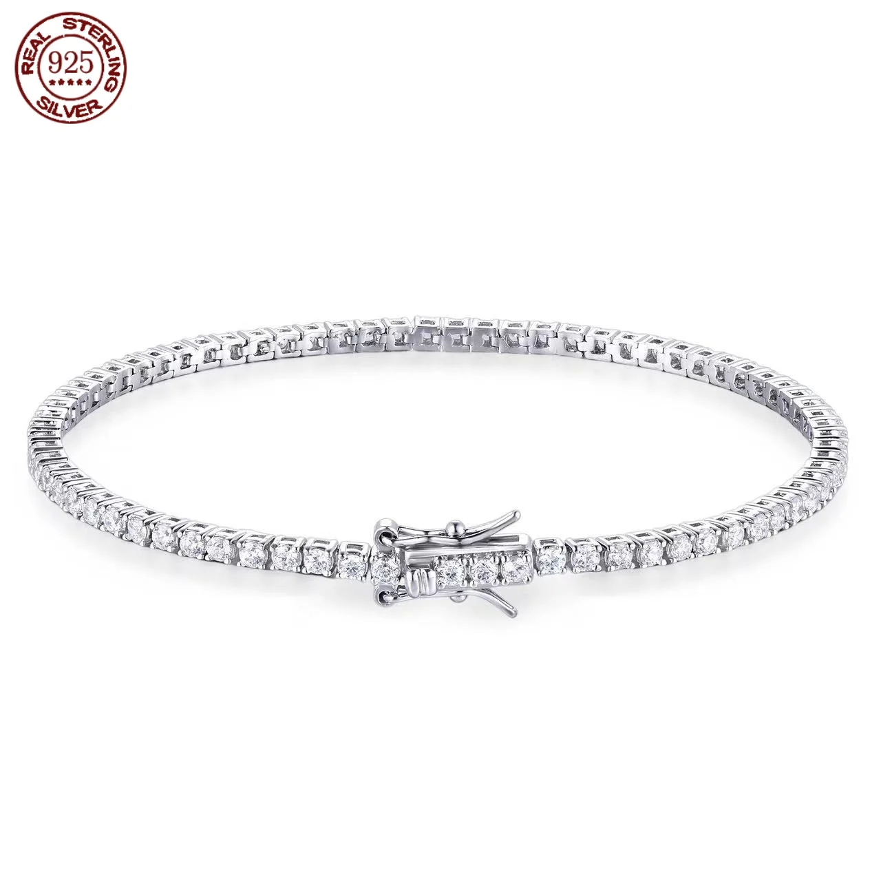 Factory Price D VVS1 Moissanite Tennis Bracelet Full Diamond GRA 925 Silver Plated 18k Fashion Personality Exquisite Jewelry