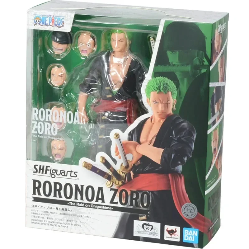 Bandai Genuine Figure One Piece Model Kit SHF Roronoa Zoro The Raid On Onigashima Collection Action Figure Children Toys Gifts